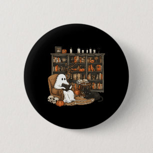 Badge Rond 5 Cm Vintage Ghost Lecture Livre Lovers Bibliothèque Ha