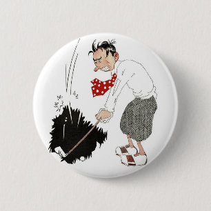 Badge Rond 5 Cm Vintage Golf Sports Humour, Funny Silly Golfer