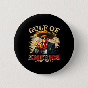 Badge Rond 5 Cm Vintage Golfe Des Usa Amérique Est 2025 Trump Drôl