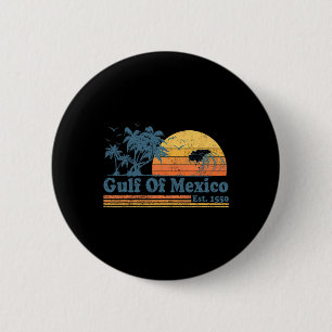 Badge Rond 5 Cm Vintage Golfe Du Mexique Est 1550 Retro Beach Suns