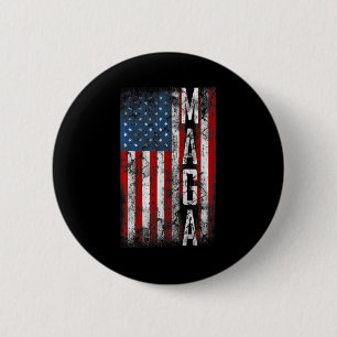 Badge Rond 5 Cm Vintage Grunge MAGA American Fun Drapeau Amusant C