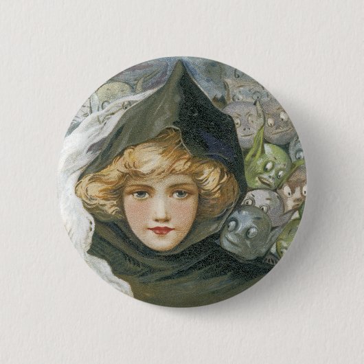 Badge Rond 5 Cm Vintage Halloween (Devant)