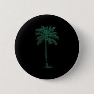 Badge Rond 5 Cm Vintage Hawaiian Palm Tree Beach Tropical Island P
