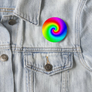 Badge Rond 5 Cm Vintage Hippie Boho Tie Dye Psychedelic Twirl