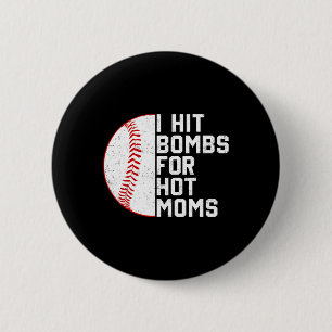 Badge Rond 5 Cm Vintage Je frappe des bombes de baseball pour les