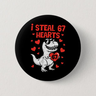 Badge Rond 5 Cm Vintage Je Vole 67 Cœurs Drôle Six Sept Valentin