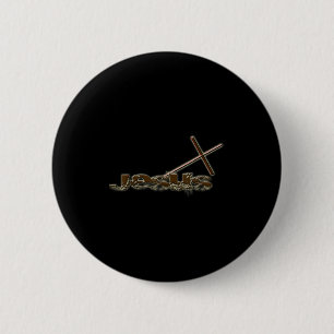 Badge Rond 5 Cm Vintage Jésus Christ transportant la croix