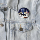 Badge Rond 5 Cm Vintage Madame Malaria Mosquito (En situation)