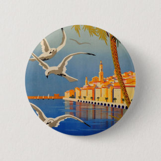 Badge Rond 5 Cm Vintage Menton CoTe D'azur