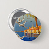 Badge Rond 5 Cm Vintage Menton CoTe D'azur (Devant & derrière)