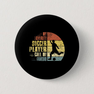 Badge Rond 5 Cm Vintage Mon Joueur de Foot Favori M'appelle Papi