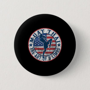 Badge Rond 5 Cm Vintage Muay Thai Karate Boxe Mélange Arts Martiau
