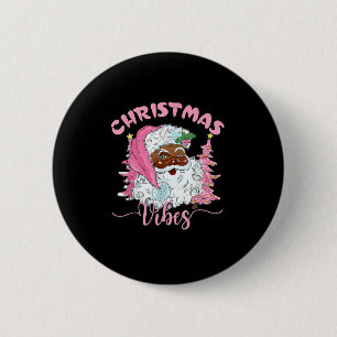 Badge Rond 5 Cm Vintage Nk Santa Claus Vibes de Noël Holiday Xma