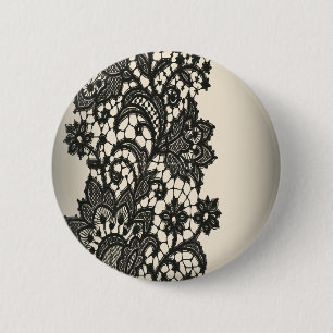 Badge Rond 5 Cm Vintage noir Lace beige Paris mode
