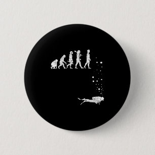 Badge Rond 5 Cm Vintage Plongée Evolution Diver Diver Diver Diver