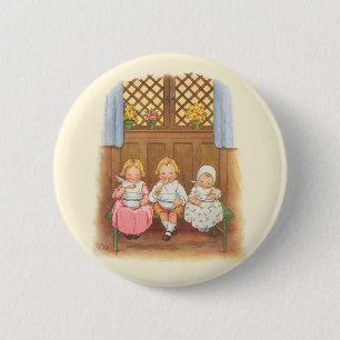 Badge Rond 5 Cm Vintage Porridge Porridge Hot Childrys Nursery Rhy