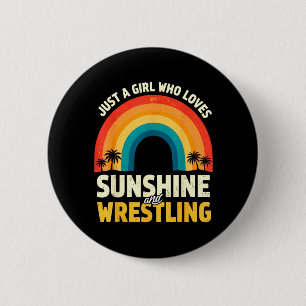 Badge Rond 5 Cm Vintage pour une fille qui aime Sunshine Wrestling