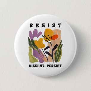 Badge Rond 5 Cm Vintage résistance à la dissidence persiste Floral