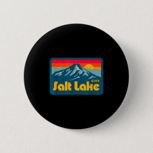 Badge Rond 5 Cm Vintage rétro années 70 80 Salt Lake City Utah mon