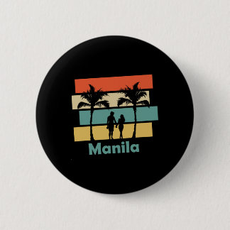 Badge Rond 5 Cm Vintage Retro Manila Philippines Vacation 