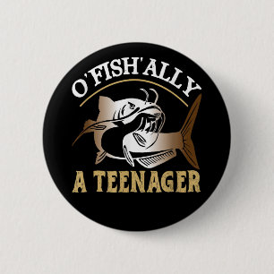 Badge Rond 5 Cm Vintage Retro O'Fishally Un Ado