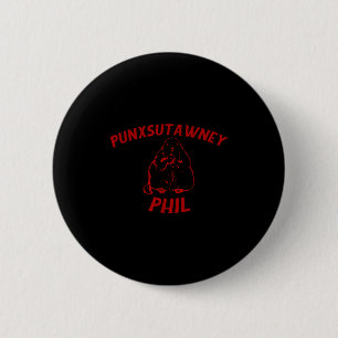 Badge Rond 5 Cm Vintage Retro Punxsutawney Phil Jour de la marmott