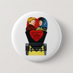 Badge Rond 5 Cm Vintage Saint Valentin, Amour et Romance