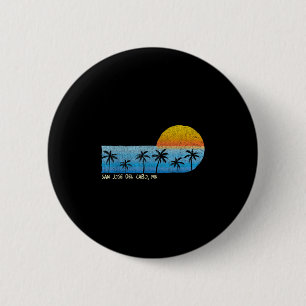 Badge Rond 5 Cm Vintage San Jose Del Cabo, Mx Palm Trees &amp; Sun