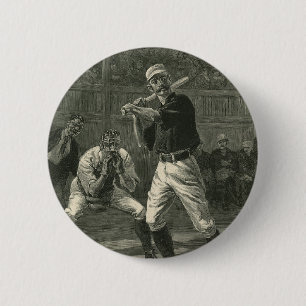 Badge Rond 5 Cm Vintage Sports, Joueurs de baseball par Thulstrup