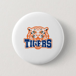 Badge Rond 5 Cm Vintage Tiger Pride School Clic Tigers Nom Personn