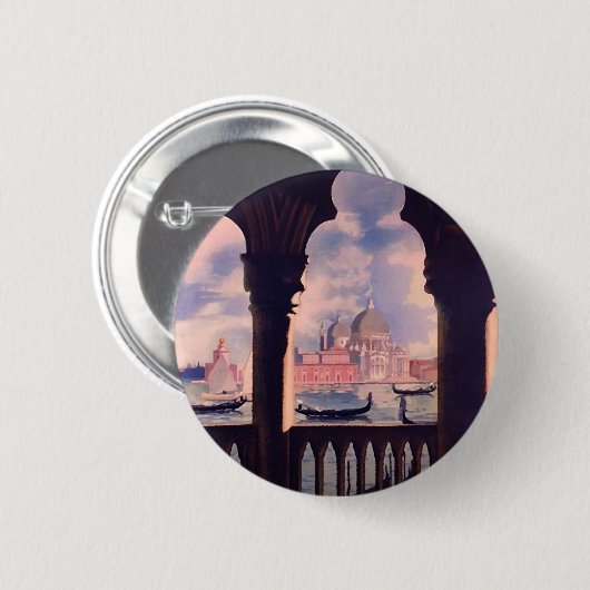 Badge Rond 5 Cm Vintage Venice (Devant & derrière)