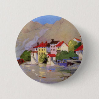 Badge Rond 5 Cm Vintage Village balnéaire Italie Tourisme