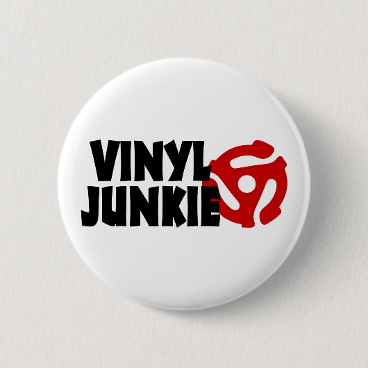 Badge Rond 5 Cm Vinyl Junkie (Devant)
