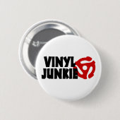 Badge Rond 5 Cm Vinyl Junkie (Devant & derrière)