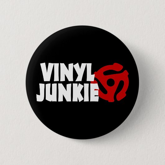 Badge Rond 5 Cm Vinyl Junkie (Devant)