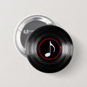 Badge Rond 5 Cm vinyle et note musicale (Devant & derrière)