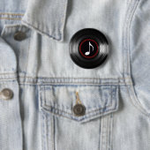 Badge Rond 5 Cm vinyle et note musicale (En situation)