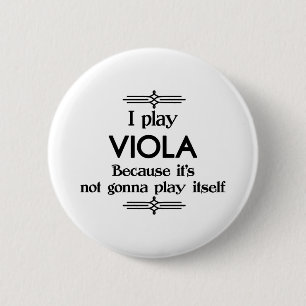Badge Rond 5 Cm Viola - Se Jouer Drôle Musique Déco