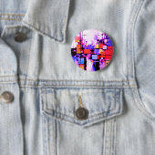 Badge Rond 5 Cm Violet Abstrait Art 108 (En situation)
