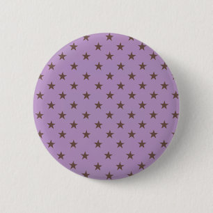 Badge Rond 5 Cm Violet Africain violet et Brown Étoiles Motif