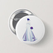 Badge Rond 5 Cm Violet Bouquet Bride (Devant & derrière)