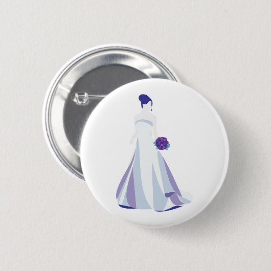 Badge Rond 5 Cm Violet Bouquet Bride (Devant & derrière)