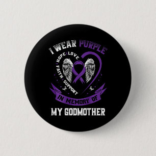 Badge Rond 5 Cm Violet En Mémoire De La Mère Godmère Cancer Pancré