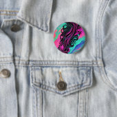 Badge Rond 5 Cm Violet et bleu (En situation)