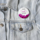 Badge Rond 5 Cm Violet Floral Violet violet Roses Élégant mariage (En situation)