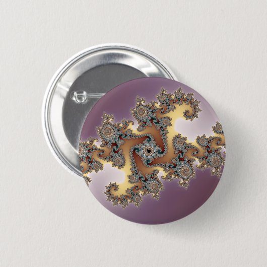Badge Rond 5 Cm Violet - Fractal (Devant & derrière)