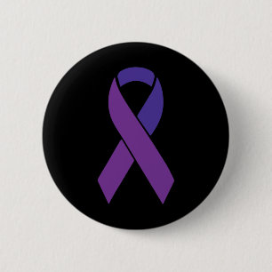 Badge Rond 5 Cm Violet Ruban Alzheimer Sensibilisation Surviv