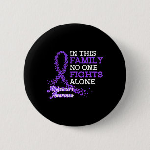Badge Rond 5 Cm Violet Ruban Famille Alzheimer Sensibilisation