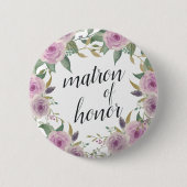 Badge Rond 5 Cm Violet & Sage Matron d'honneur (Devant)