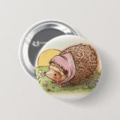 Badge Rond 5 Cm Violette le hérisson (Devant & derrière)
